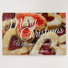 Puzzle Merry Christmas Cookies Red Photo Jig