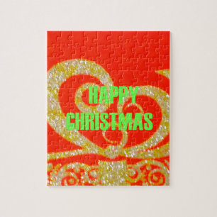 Puzzle Merry Christmas Golden Red Snowflex.jpg