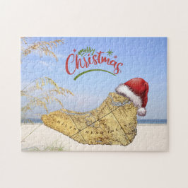 Puzzle Merry Christmas Hilton Head Island Map & Beach