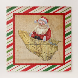 Puzzle Merry Christmas Hilton Head Island Map con Santa