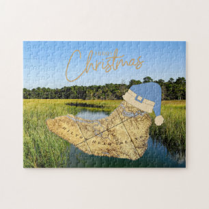 Puzzle Merry Christmas Hilton Head Island Map Marshlands