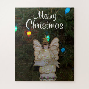 Puzzle Merry Christmas JOY Angel Holiday Lights