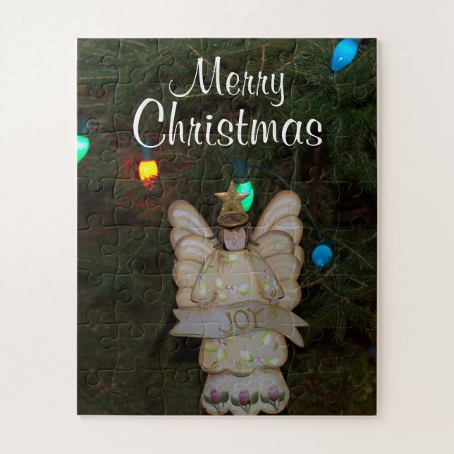 Puzzle Merry Christmas JOY Angel Holiday Lights (Vertical)