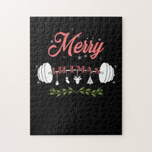 Puzzle Merry Liftmas Navidades feos Sweater Santa Claus