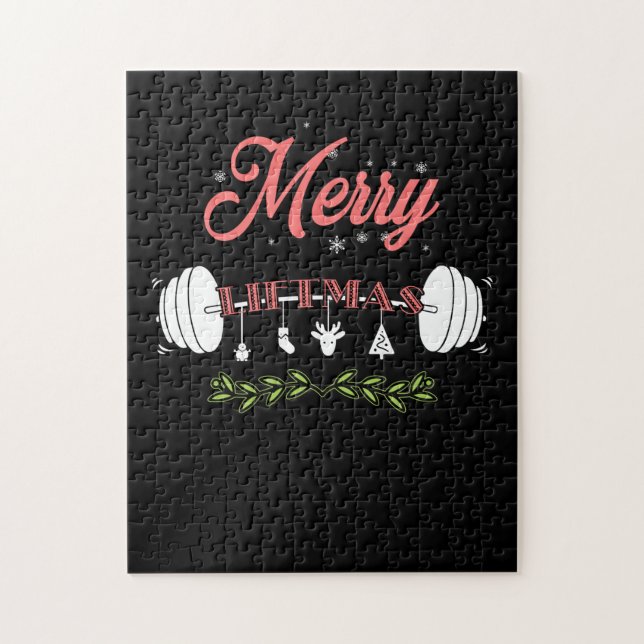 Puzzle Merry Liftmas Navidades feos Sweater Santa Claus (Vertical)