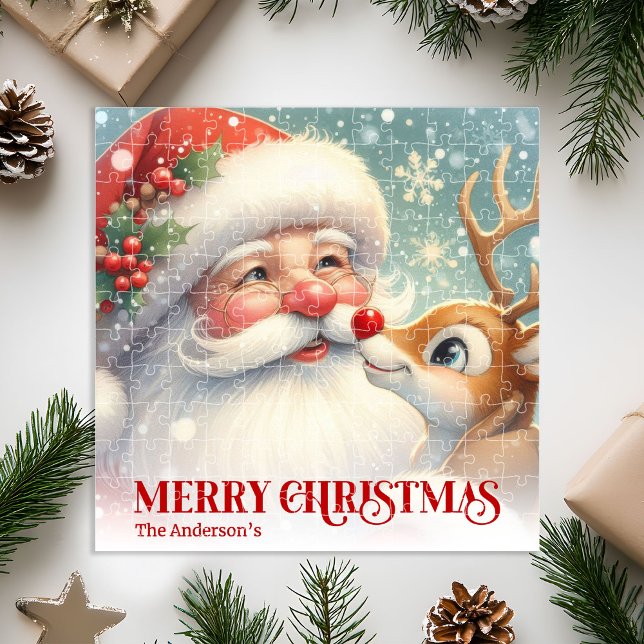 Puzzle Merry Santa Claus Rudolph Personalized Kids Gift  (Merry Santa Claus Rudolph Personalized Kids Gift Puzzle

)
