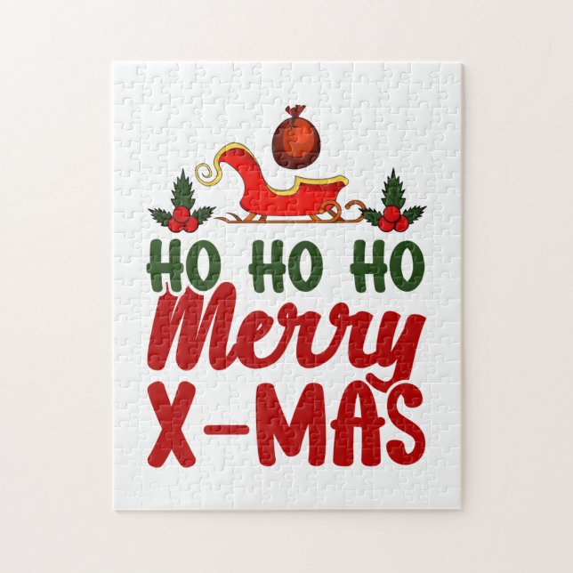 Puzzle Merry Xmas Ho Ho Ho Feliz Navidad (Vertical)
