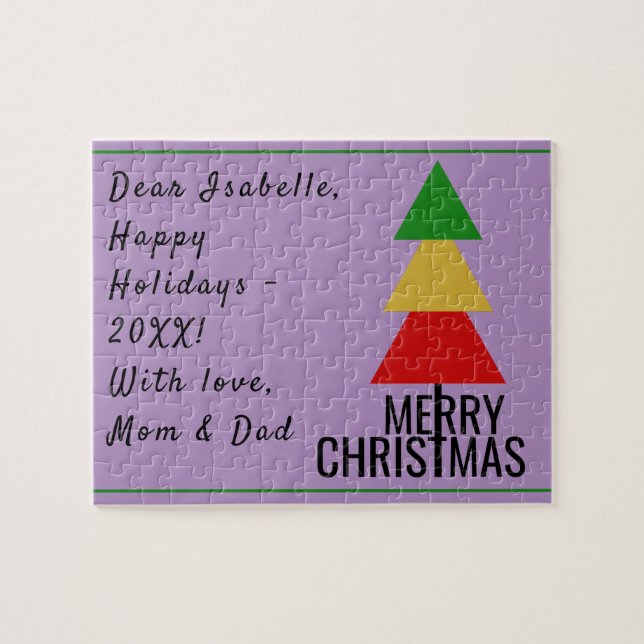 PUZZLE MERRY XMAS TREE TRIANGLE FORMA A NAVIDADES ALMACEN (Horizontal)