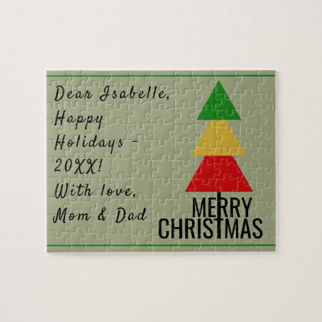 PUZZLE MERRY XMAS TREE TRIANGLE FORMA A NAVIDADES ALMACEN (Horizontal)