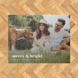 Puzzle Merry y Bright | Elegante Navidad de fotos moderna