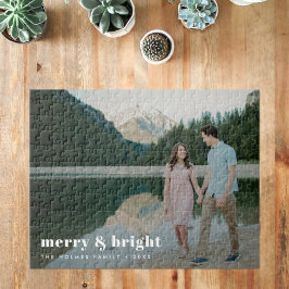 Puzzle Merry y Bright | Foto de pareja de Navidades moder