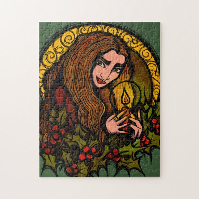 Puzzle Merry Yule Witch (Vertical)