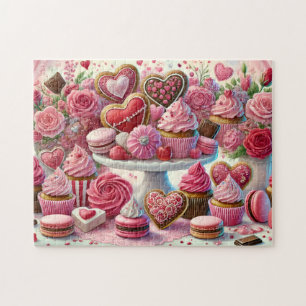 Puzzle Mesa de Galletas y Cupcakes de Corazón de Postre d