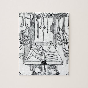 Puzzle Mesa de operaciones e instrumentos quirúrgicos, d