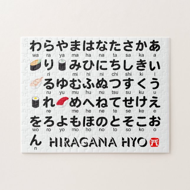 Puzzle Mesa Hiragana japonesa (Sushi) (Horizontal)