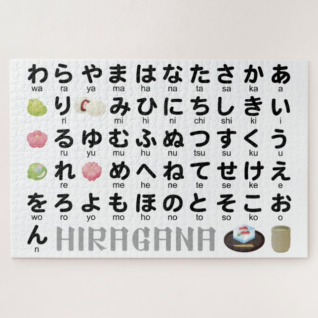 Puzzle Mesa Hiragana japonesa (Wagashi) (Horizontal)