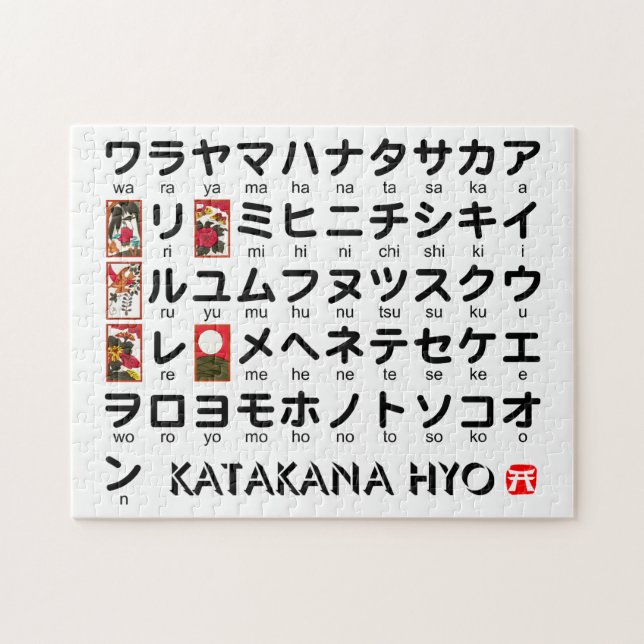 Puzzle Mesa Katakana japonesa (Hanafuda) (Horizontal)