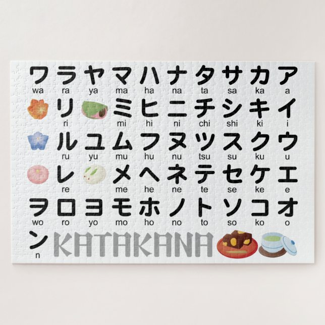 Puzzle Mesa katakana japonesa (wagashi) (Horizontal)