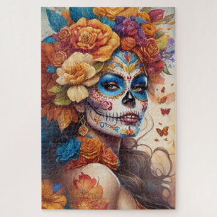 Puzzle Mesmerizando a una mujer con maquillaje en el crán