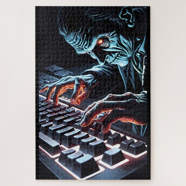 Puzzle Messenger of the Undead - Ken Gage Horror Art (Vertical)