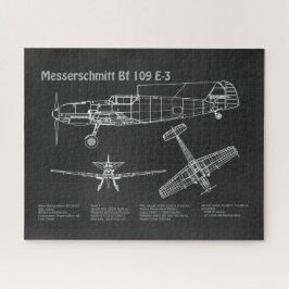 Puzzle Messerschmitt Bf 109 - Avión Blueprint PD