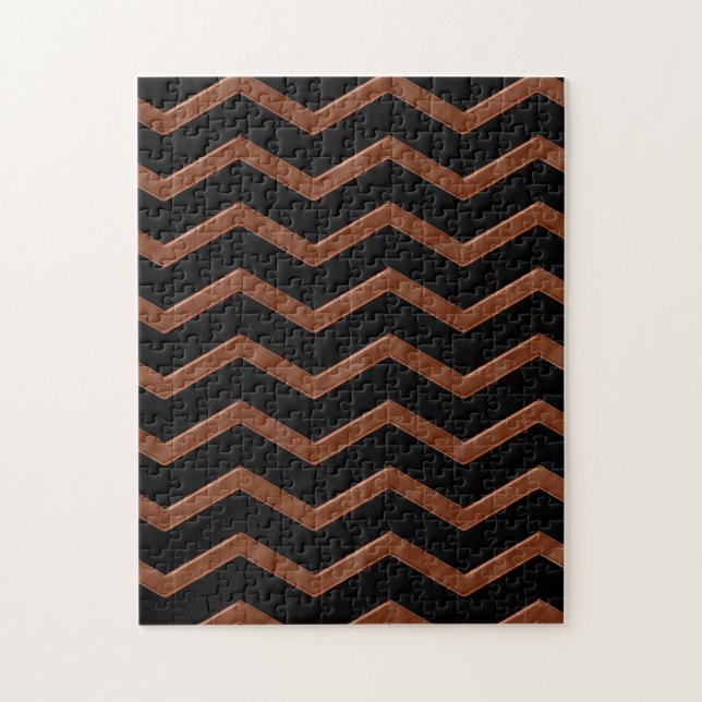 Puzzle Metalic Bronze Zig Zag Pattern (Vertical)
