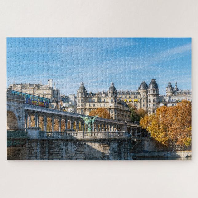 Puzzle Metro aéreo en Pont de Bir-Hakeim - París, Francia (Horizontal)