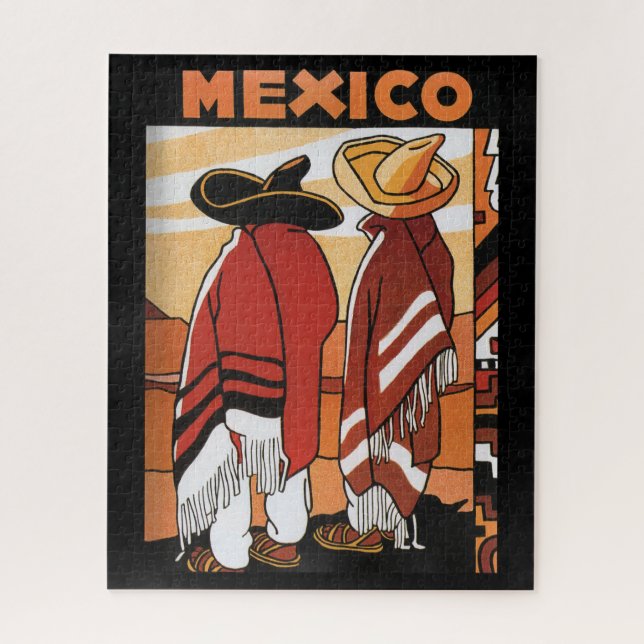 Puzzle México ~ Afiche de viaje México Zarapes (Vertical)