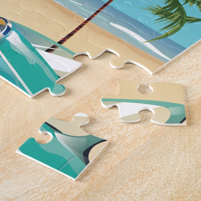 Puzzle México - cartel de viaje en avión (Lado)