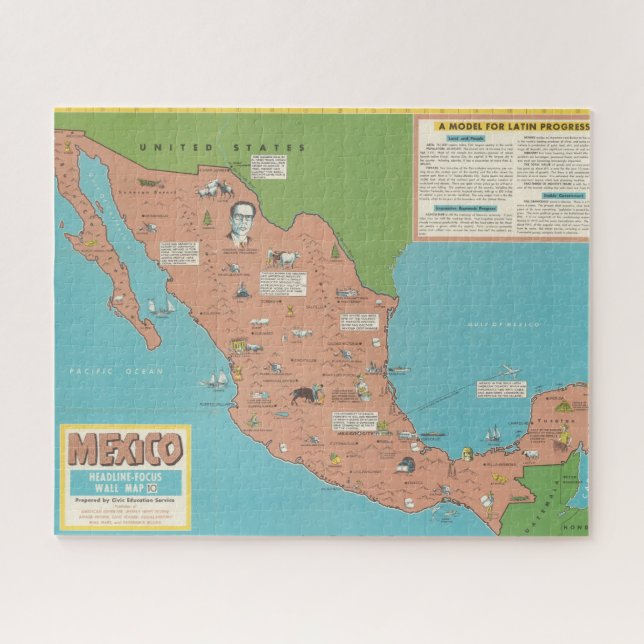 Puzzle México - Mapa de paredes focalizado (Horizontal)