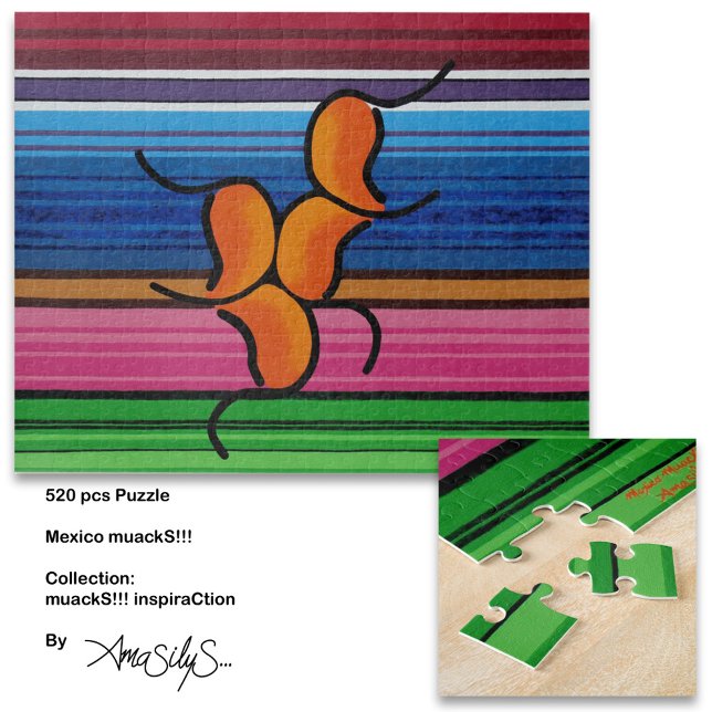 Puzzle México muackS!!! - AmaSilyS - 520 piezas de arte  (Enjoy your free time and stimulate your mind by putting together this puzzle featuring one of my art)