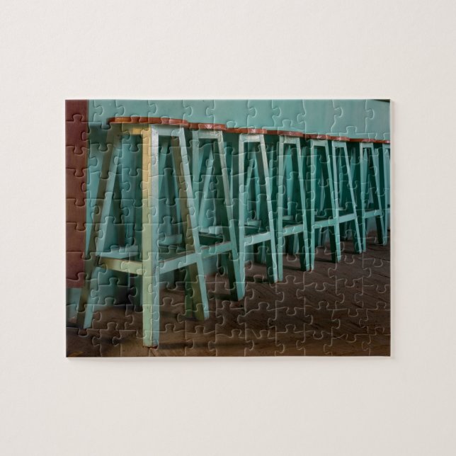 Puzzle México, Oaxaca, pared de la línea Green Bar Stools (Horizontal)
