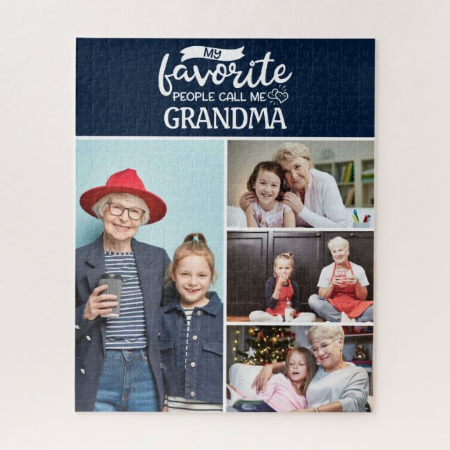 Puzzle Mi gente favorita me llama| 4 collage de fotos fam (Vertical)