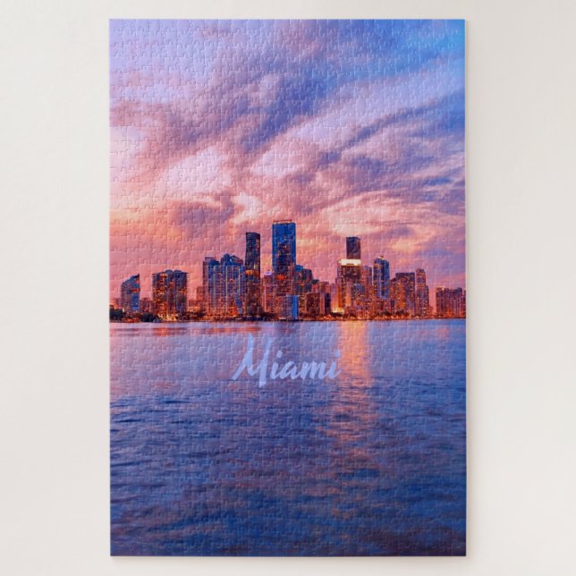 Puzzle Miami Beach Florida City Skyline (Vertical)