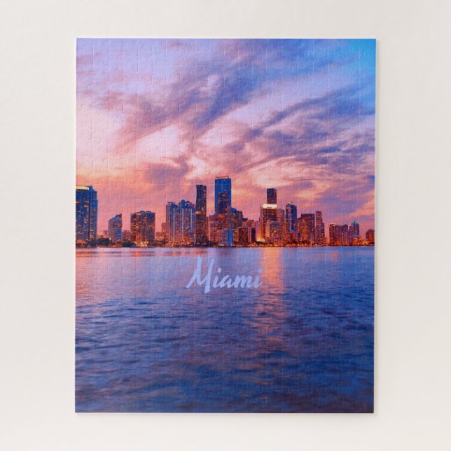 Puzzle Miami Beach Florida City Skyline (Vertical)