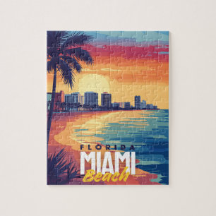 Puzzle Miami Beach Sunset   Costa Vibrante de Florida