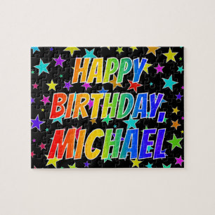 Puzzle "MICHAEL" Nombre, Divertido "FELIZ CUMPLEAÑOS"