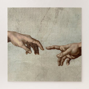 Puzzle Michaelangelo manos creación adam dios
