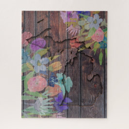 Puzzle Michigan Carved Wood | Flores acuáticas