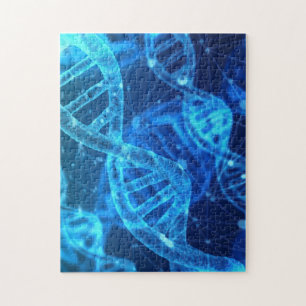 Puzzle microscopio cg negro azul para ciencia del ADN