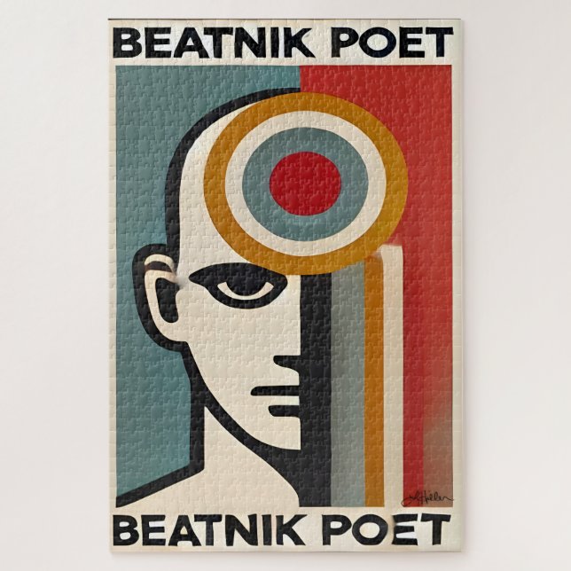 Puzzle Mid Century Modern Art Beatnik Poet (Vertical)