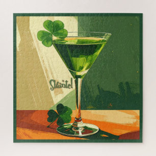 Puzzle Mid Century Modern Shamrock Martini Sláinte!
