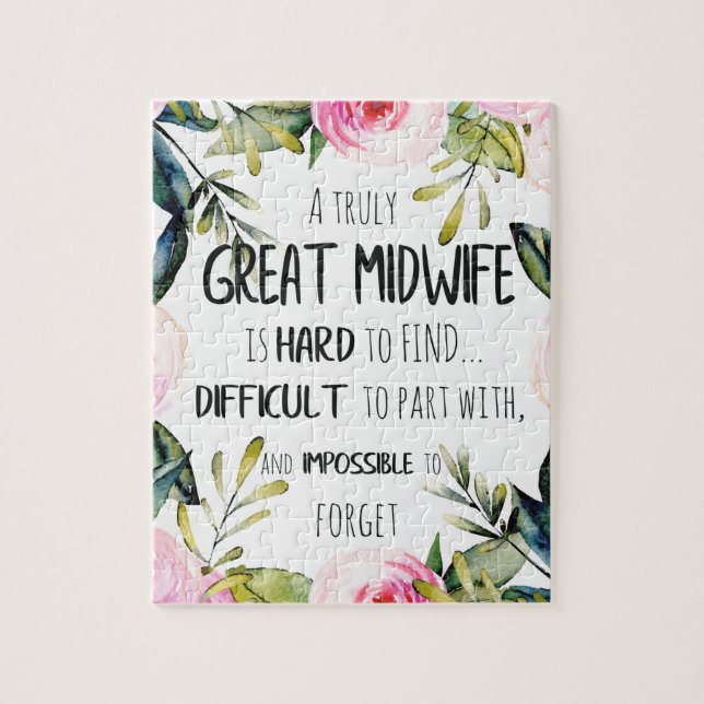 Puzzle Midwife Doula Office Thank you Card Quote Gift (Vertical)