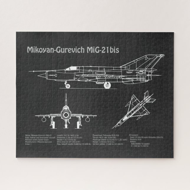 Puzzle MiG-21 bis - Planes de diseño aéreo PD (Horizontal)