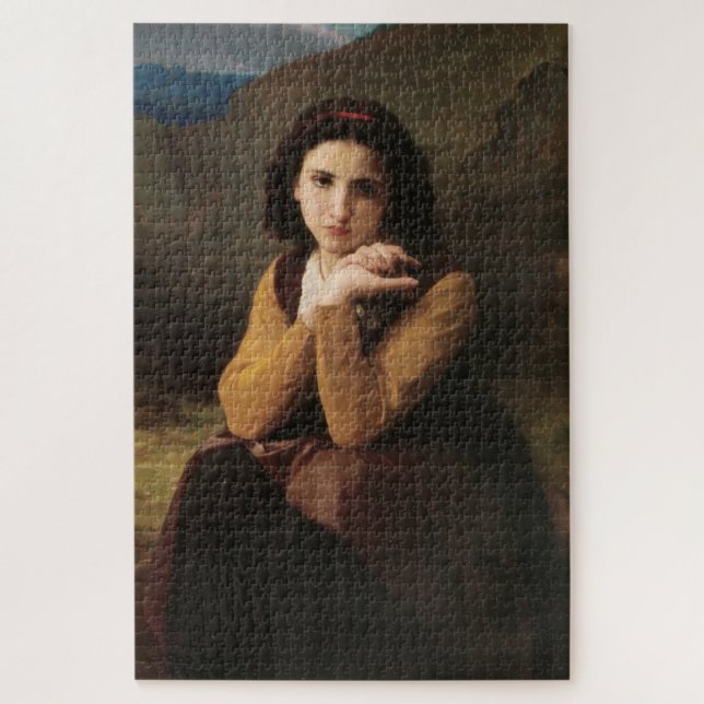 Puzzle Mignon (Chica joven dulce francés) (de Bouguereau) (Vertical)