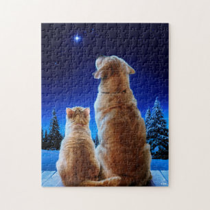 Puzzle Milagros de Navidades gatos y perros