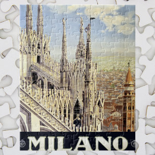 Puzzle Milán Italia Catedral gótica Duomo Viaje de época