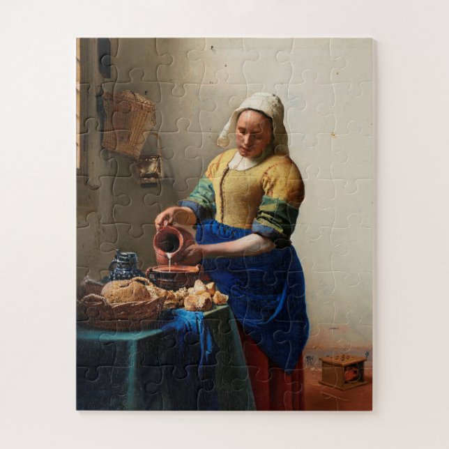 Puzzle Milkmaid Kitchen Maid por Johannes Vermeer (Vertical)