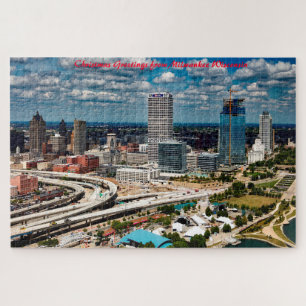 Puzzle Milwaukee Wisconsin.Saludos de Navidad