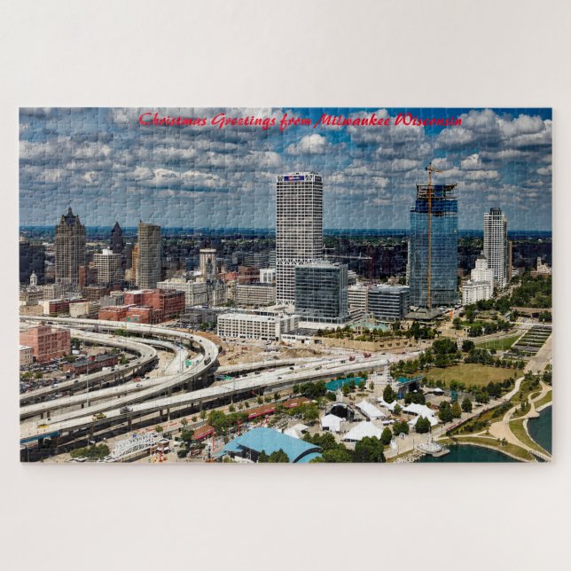 Puzzle Milwaukee Wisconsin.Saludos de Navidad (Horizontal)